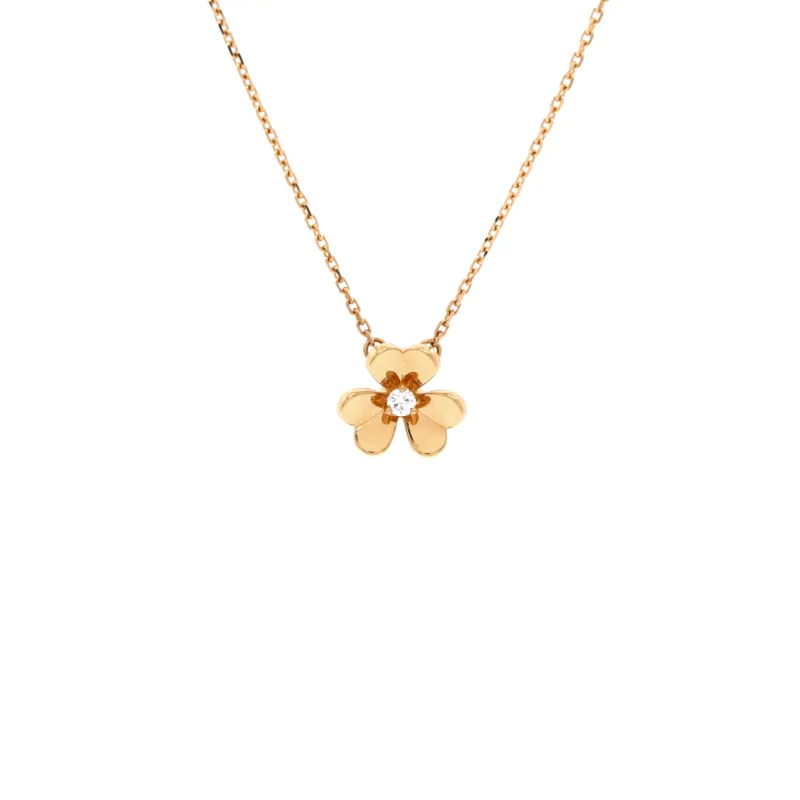 Frivole Pendant Necklace 18K Yellow Gold and Diamond Mini made by Van Cleef & Arpels