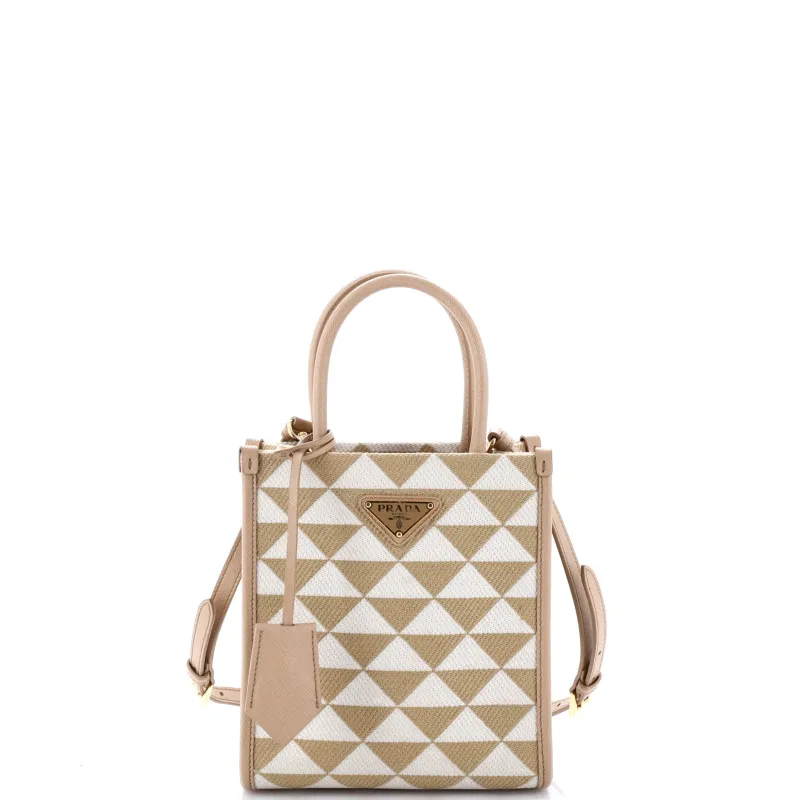 Symbole Shopper Tote Jacquard Mini made by Prada