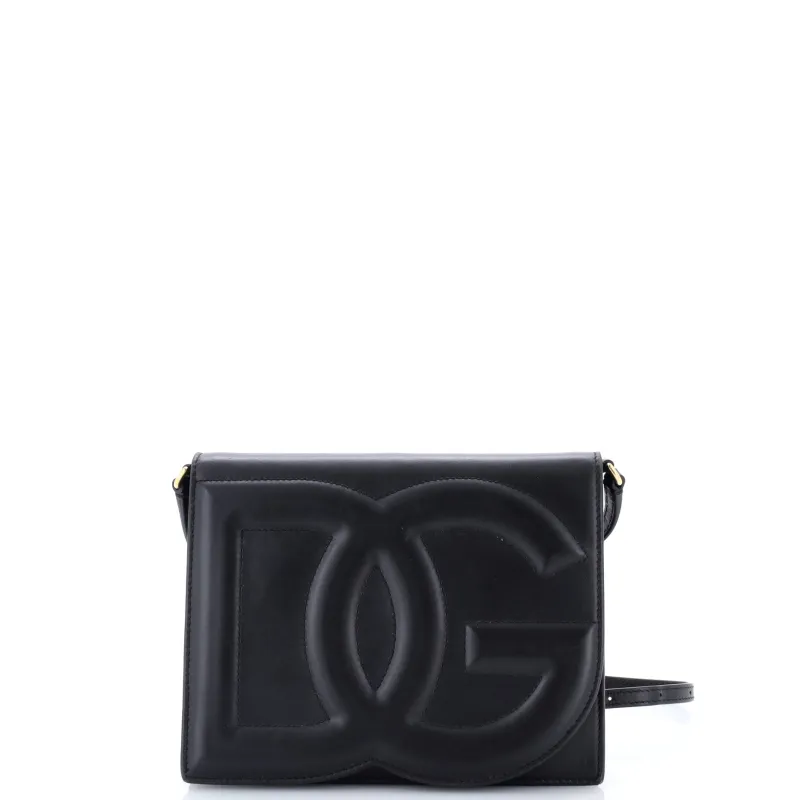 DG Logo Flap Shoulder Bag Leather Small made by Dolce & Gabanna