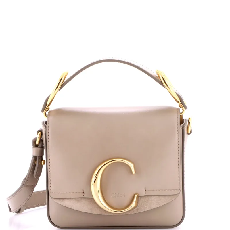 C Double Carry Bag Leather Mini made by Chloe