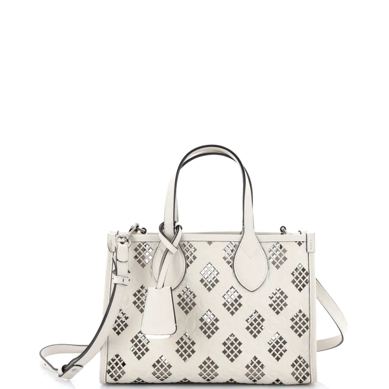 Convertible Tote GG Debossed Laser Cut Leather Small made by Gucci