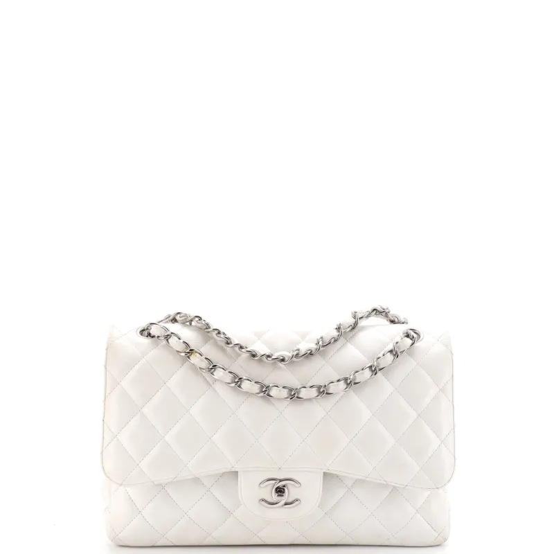 Classic Double Flap Bag Quilted Caviar Jumbo made by Chanel