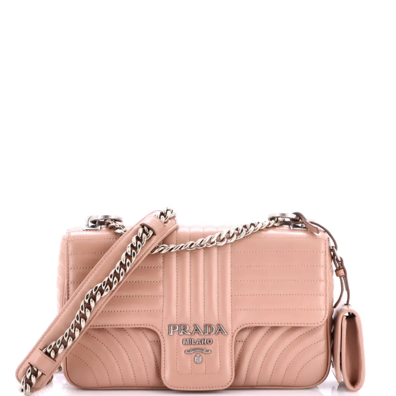 Chain Flap Shoulder Bag Diagramme Quilted Leather Medium made by Prada