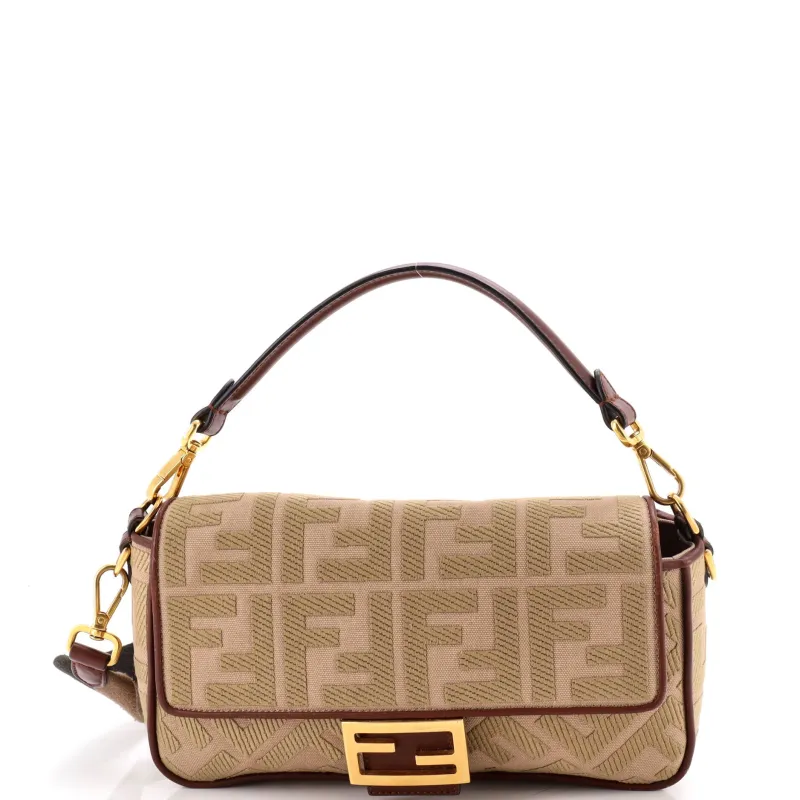 Baguette NM Bag Zucca Embroidered Canvas Medium made by Fendi
