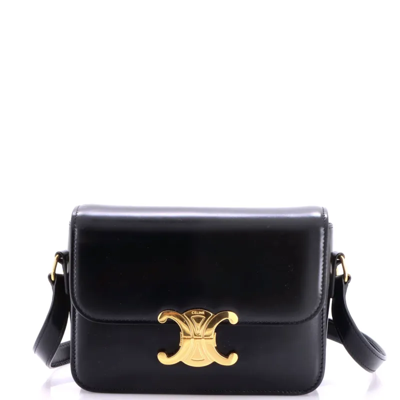 Triomphe Shoulder Bag Smooth Calfskin Teen made by Celine