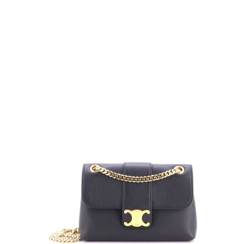 Victoire Flap Shoulder Bag Leather Teen made by Celine