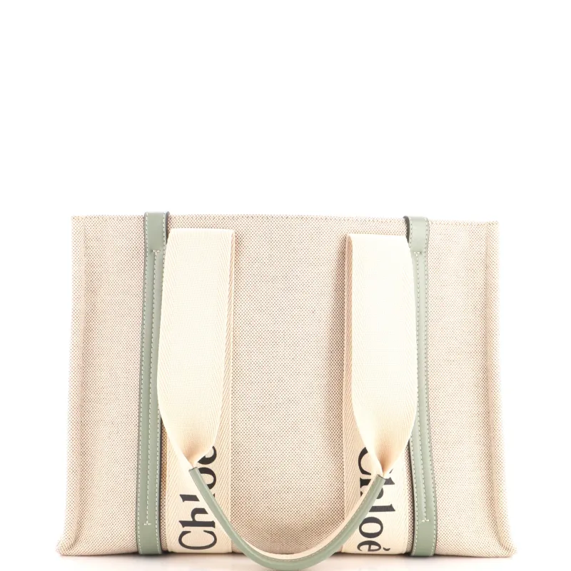 Woody Tote Canvas with Leather Medium made by Chloe