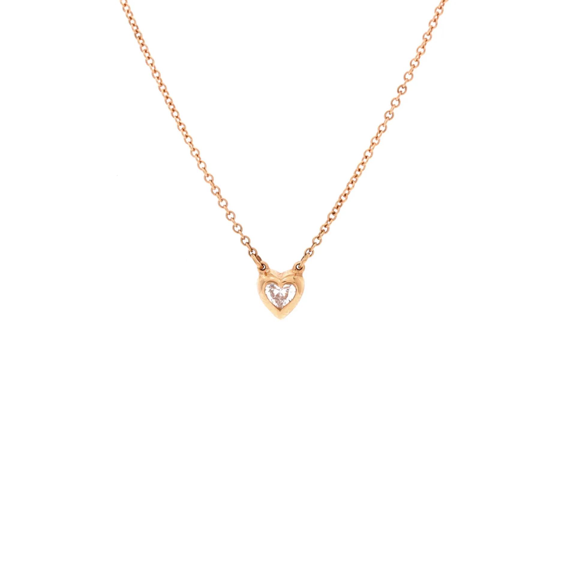 Elsa Peretti Diamonds By The Yard Heart Pendant Necklace 18K Rose Gold and Diamond sold by Zulily