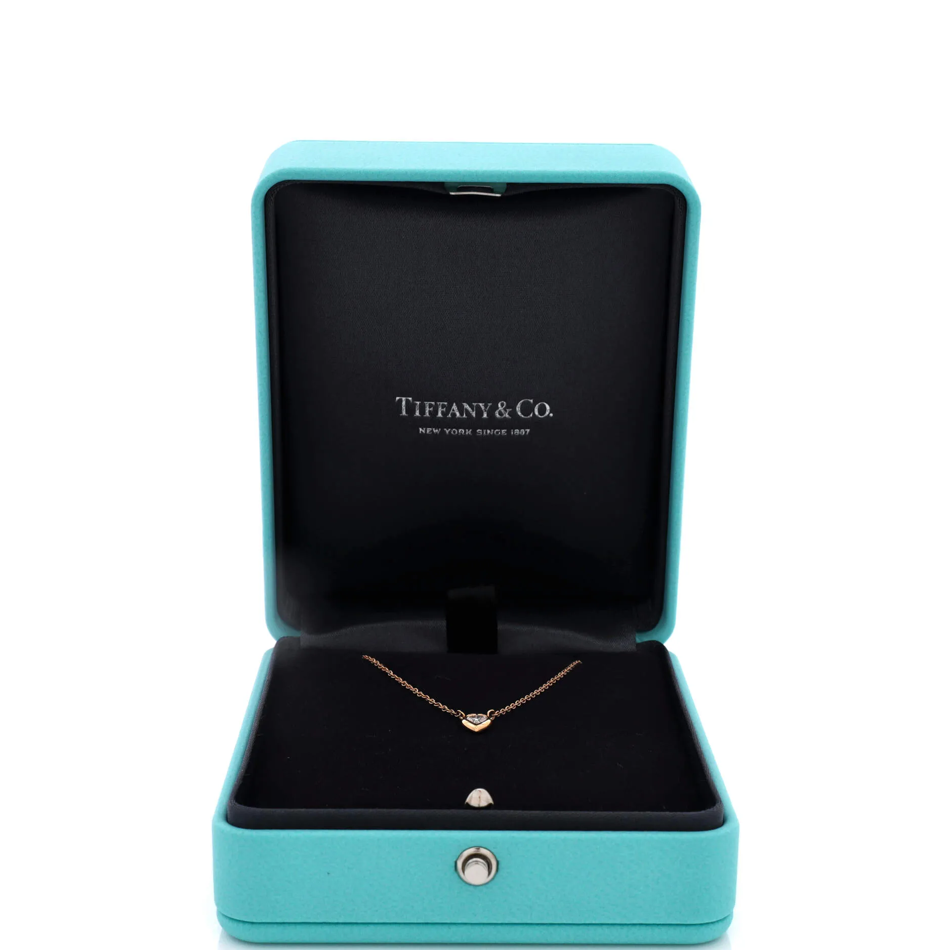 Elsa Peretti Diamonds By The Yard Heart Pendant Necklace 18K Rose Gold and Diamond sold by Zulily product image thumbnail 2