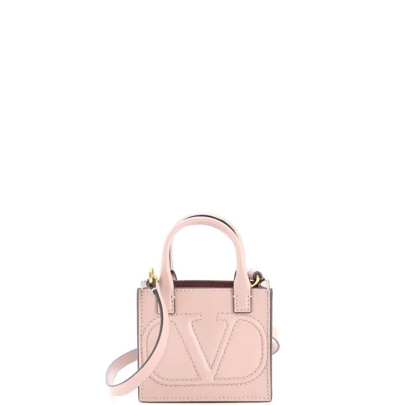 VLogo Signature Pouch Tote Leather Mini made by Valentino Garavani