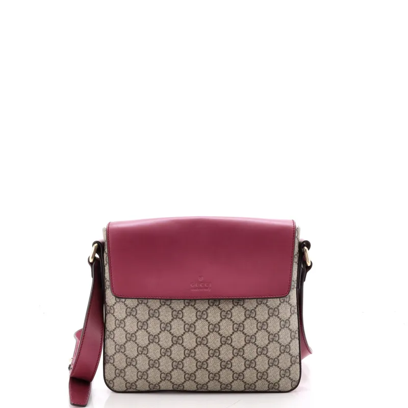 Flap Messenger Bag GG Coated Canvas with Leather Medium made by Gucci