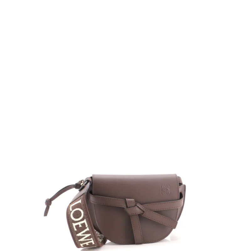 Gate Dual Shoulder Bag Leather Mini made by Loewe