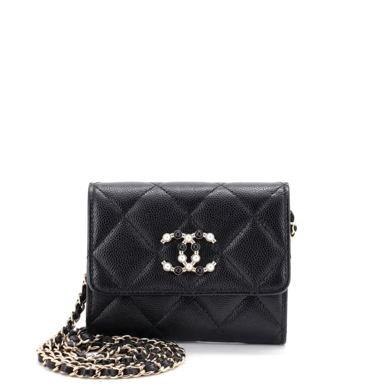 Coco Candy Card Holder on Chain Quilted Caviar made by Chanel