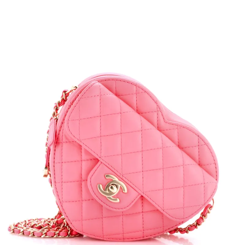 CC in Love Heart Bag Quilted Lambskin made by Chanel