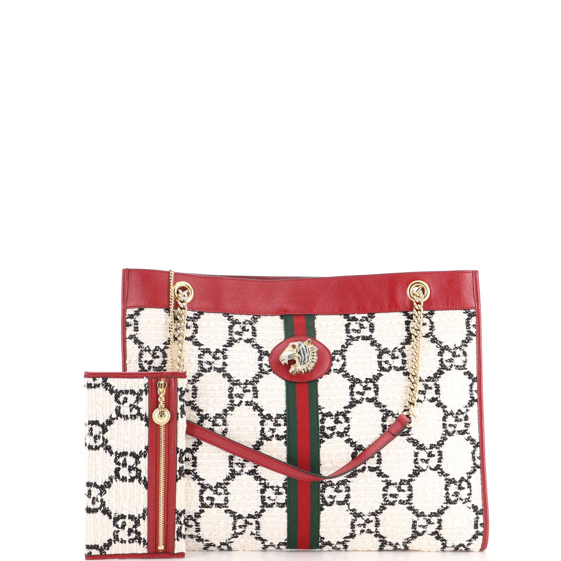 Rajah Chain Tote GG Tweed Large sold by Zulily product image thumbnail 2