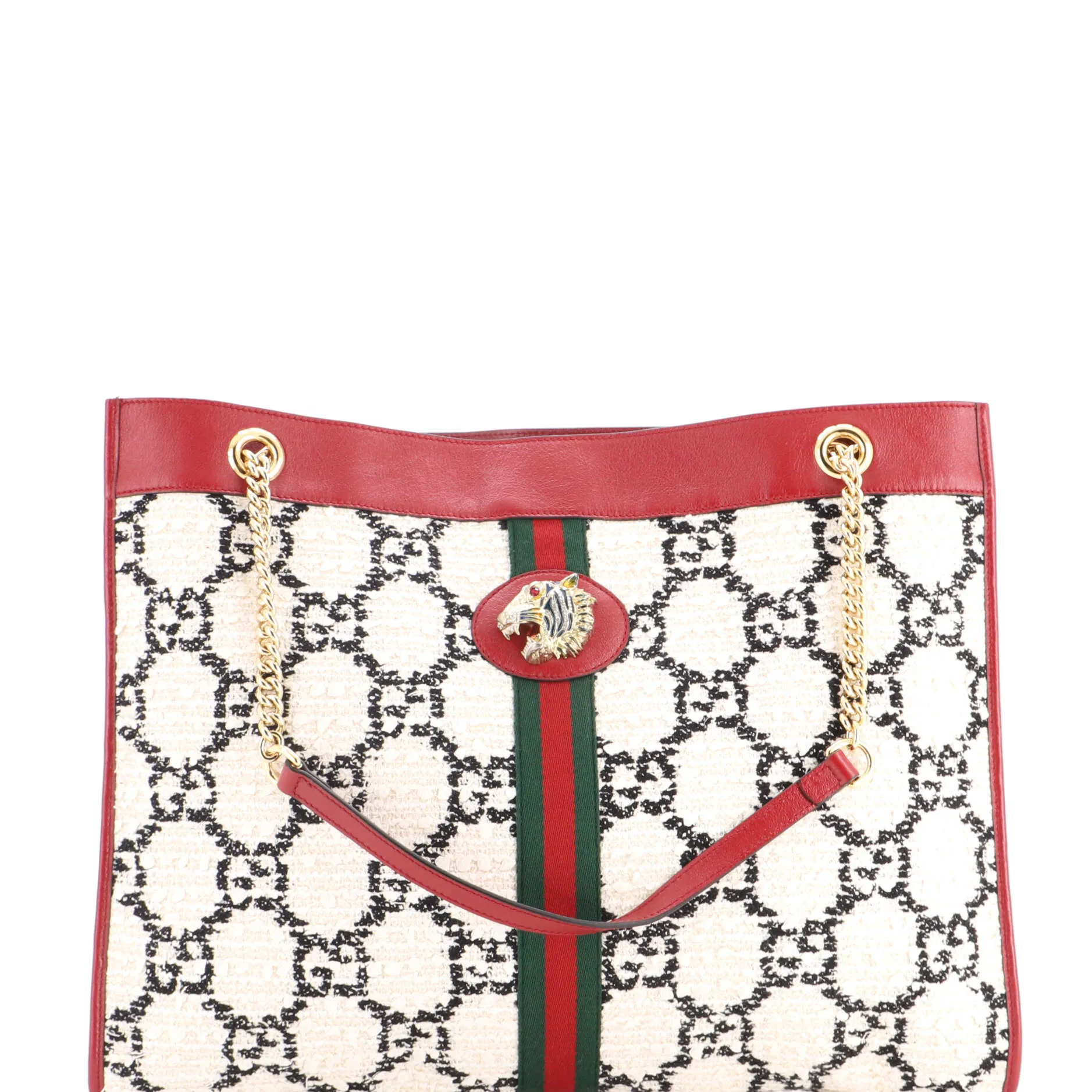 Rajah Chain Tote GG Tweed Large sold by Zulily