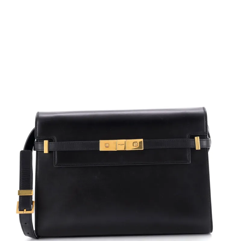 Manhattan Shoulder Bag Leather Medium made by Yves Saint Laurent