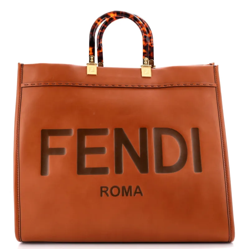 Sunshine Shopper Tote Leather Large made by Fendi
