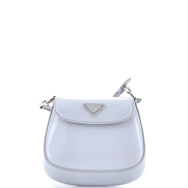 Cleo Flap Shoulder Bag Spazzolato Leather Mini made by Prada