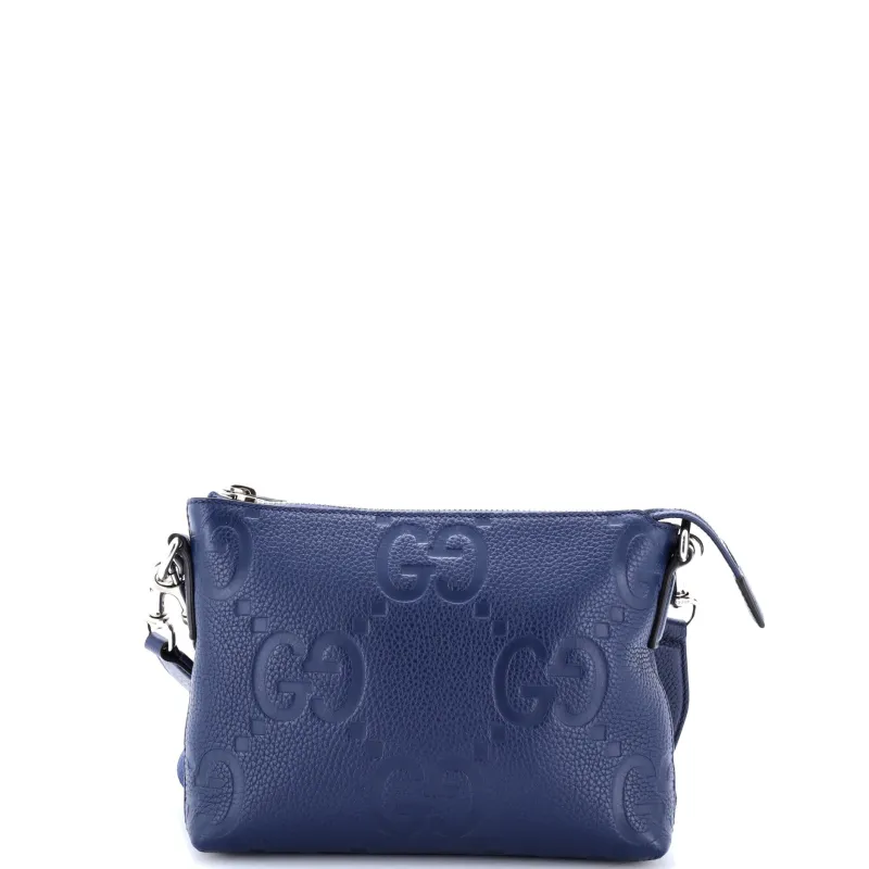 Zip Messenger Bag Jumbo GG Embossed Leather Small made by Gucci