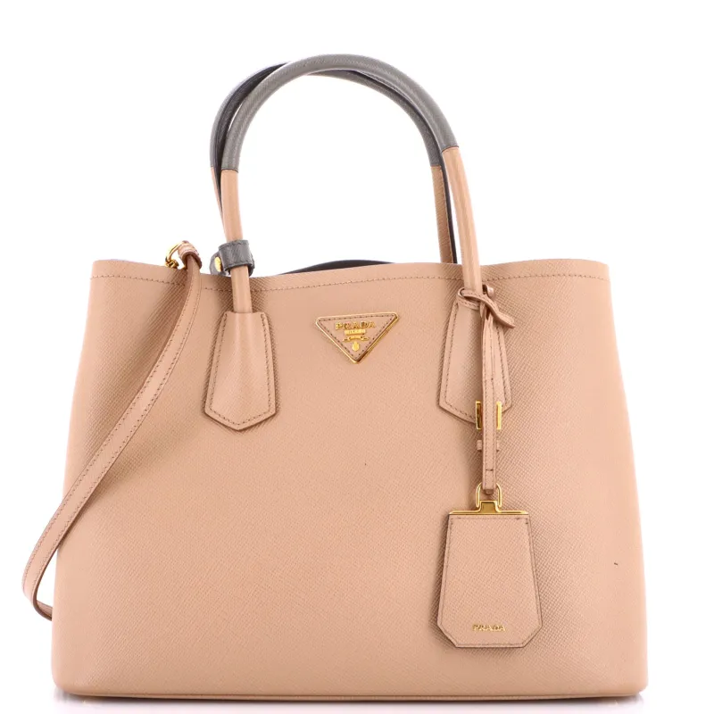Cuir Double Tote Saffiano Leather Medium made by Prada