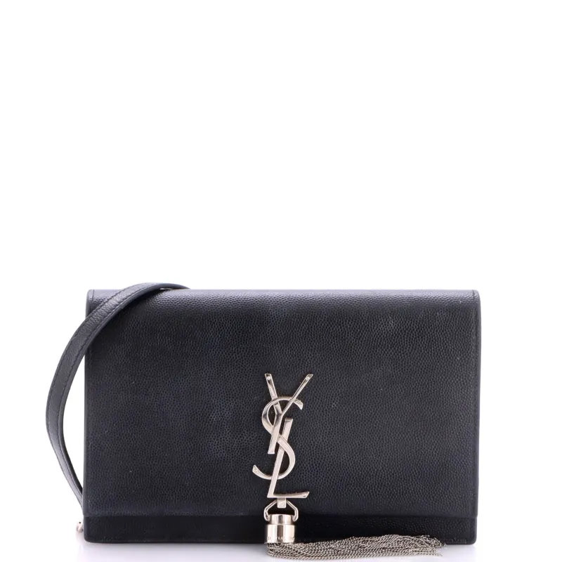 Classic Monogram Tassel Chain Wallet Leather made by Yves Saint Laurent
