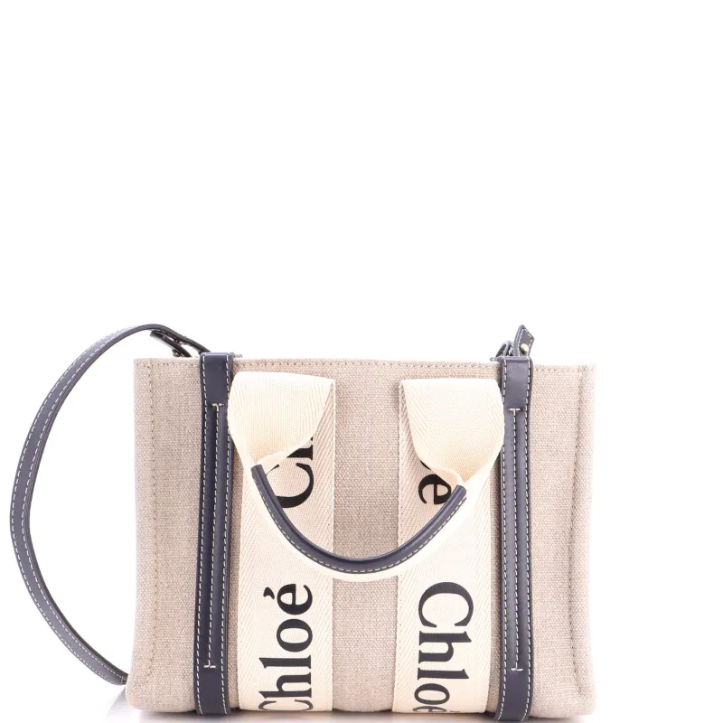 Woody Tote Canvas with Leather Small made by Chloe