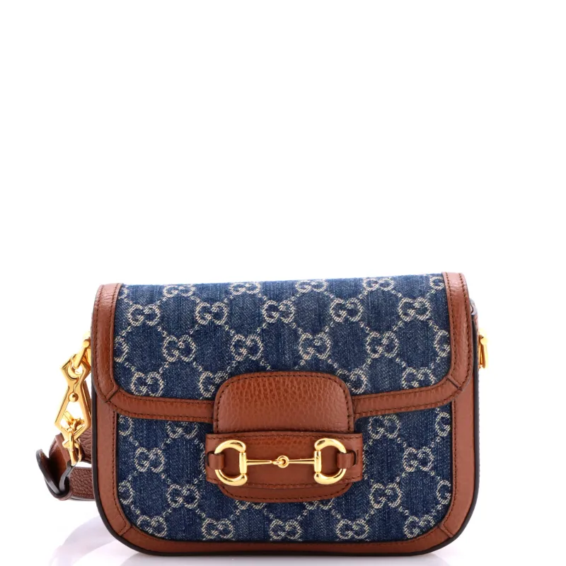Horsebit 1955 Shoulder Bag GG Denim Mini made by Gucci