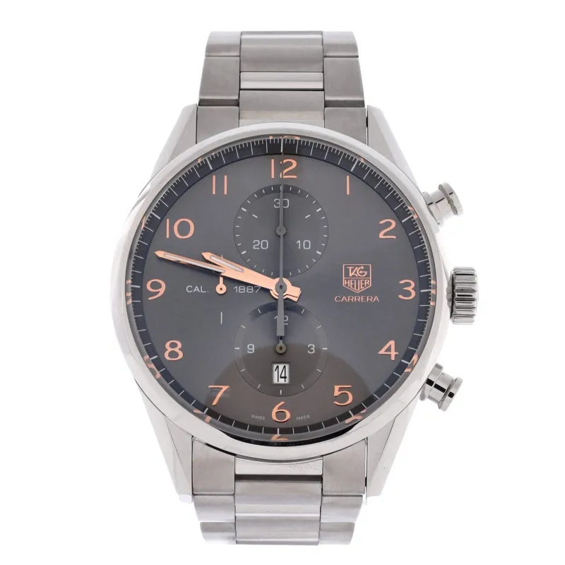 Carrera Calibre 1887 Chronograph Automatic Watch Stainless Steel 43 made by Tag Heuer