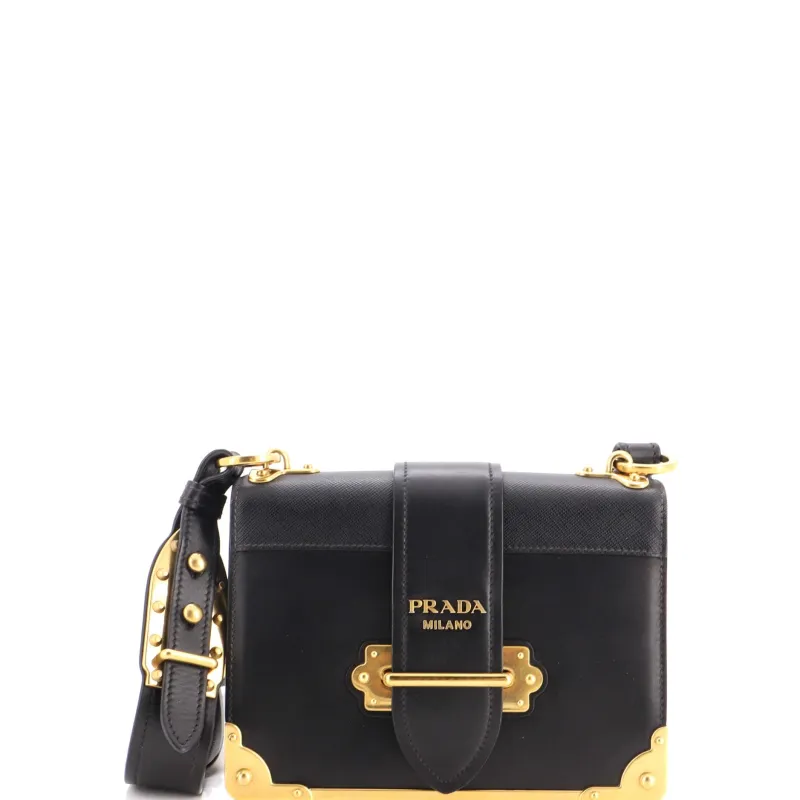 Cahier Crossbody Bag Leather and Saffiano Leather Small made by Prada