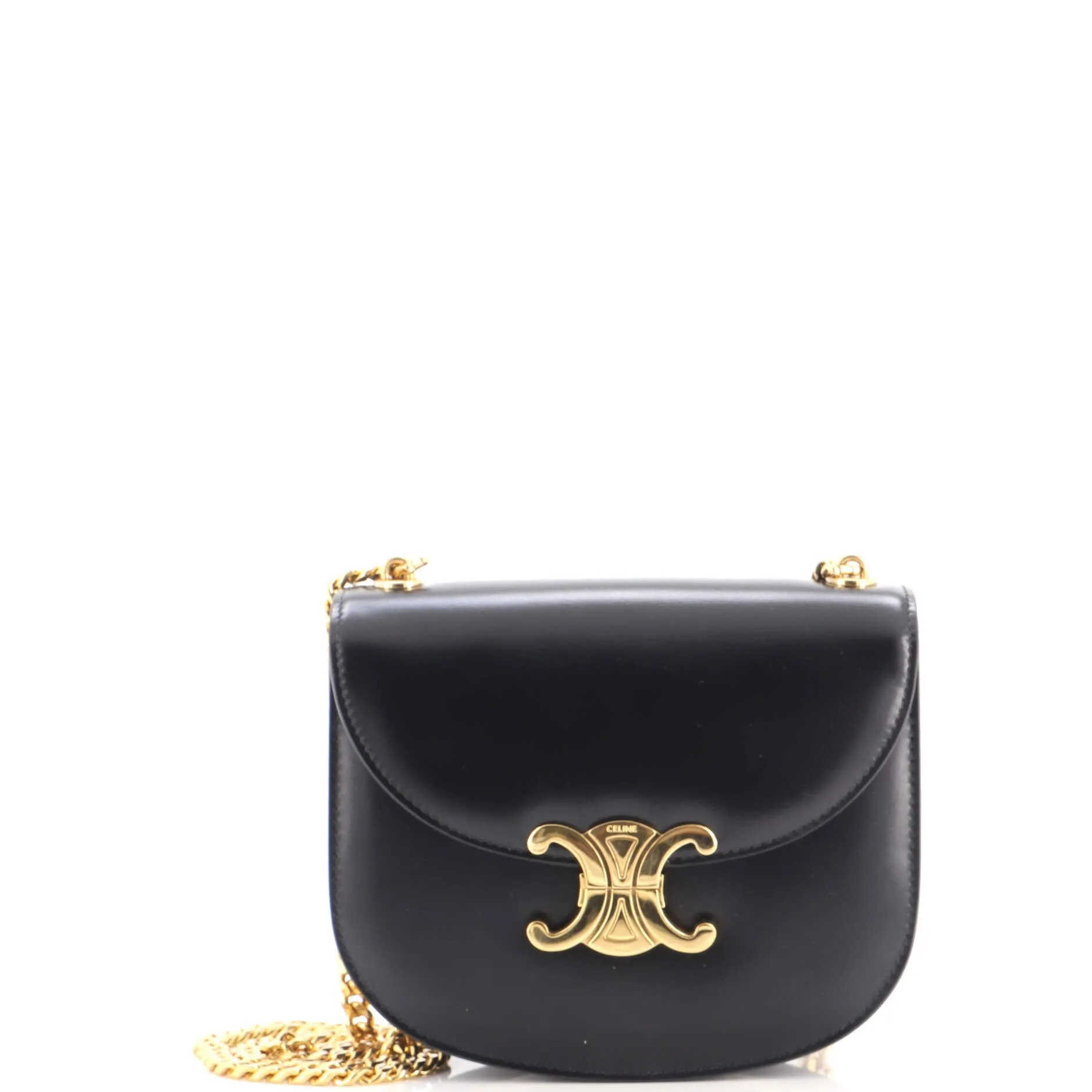 Triomphe Besace Clea Chain Flap Bag Leather sold by Zulily