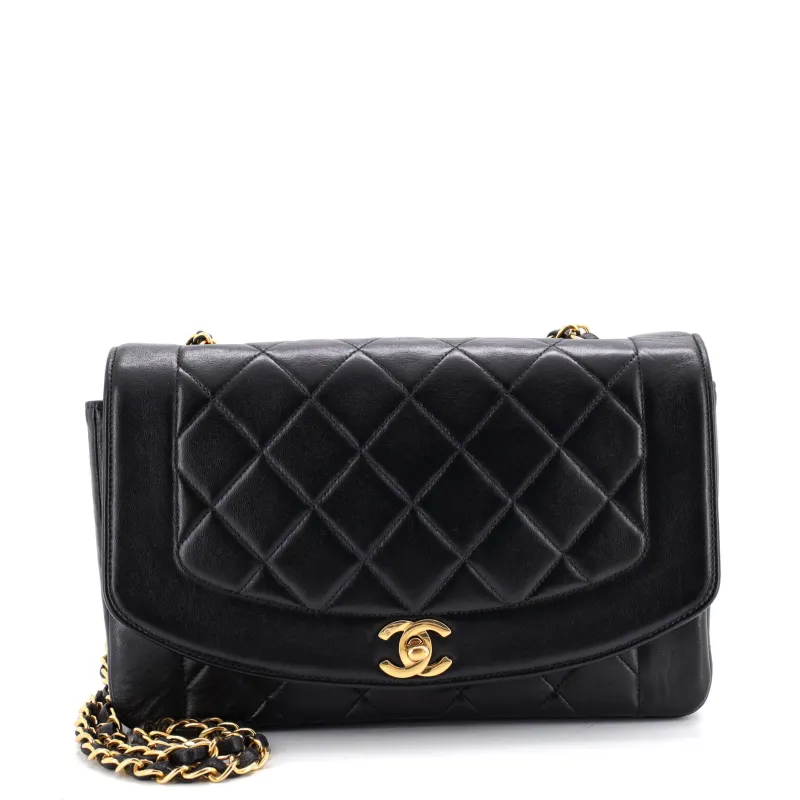Vintage Diana Flap Bag Quilted Lambskin Medium made by Chanel