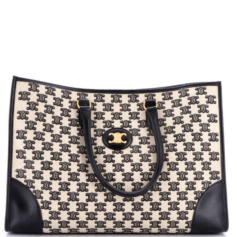 Horizontal Cabas Tote Triomphe Canvas made by Celine