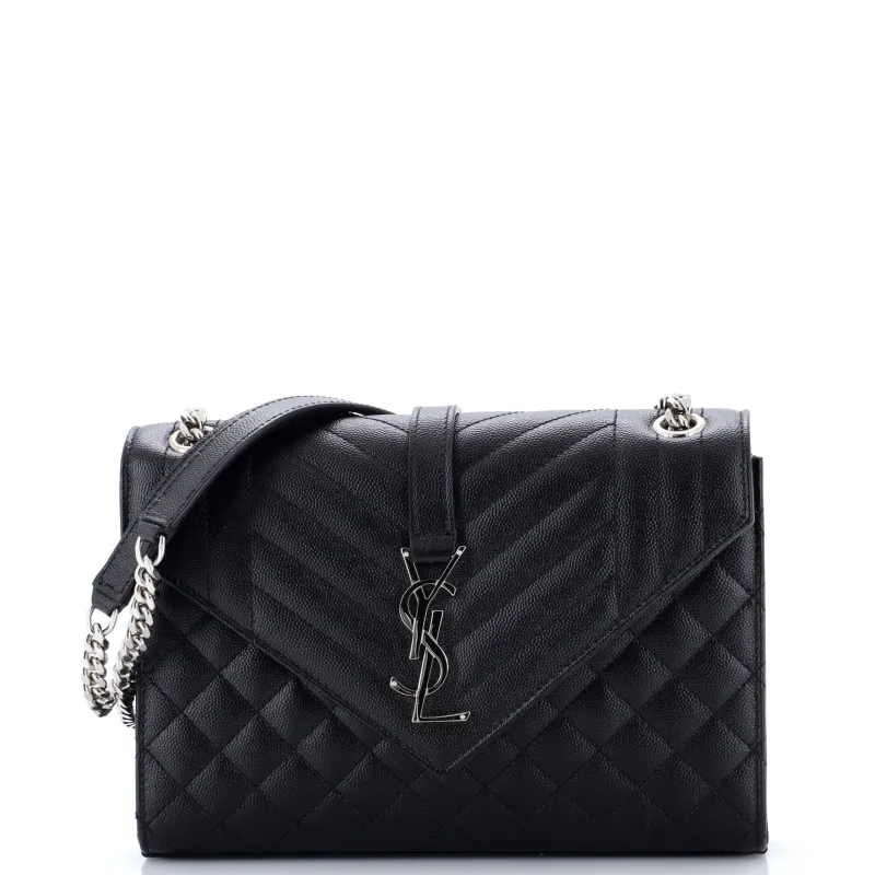 Classic Monogram Envelope Satchel Mixed Matelasse Leather Medium made by Yves Saint Laurent