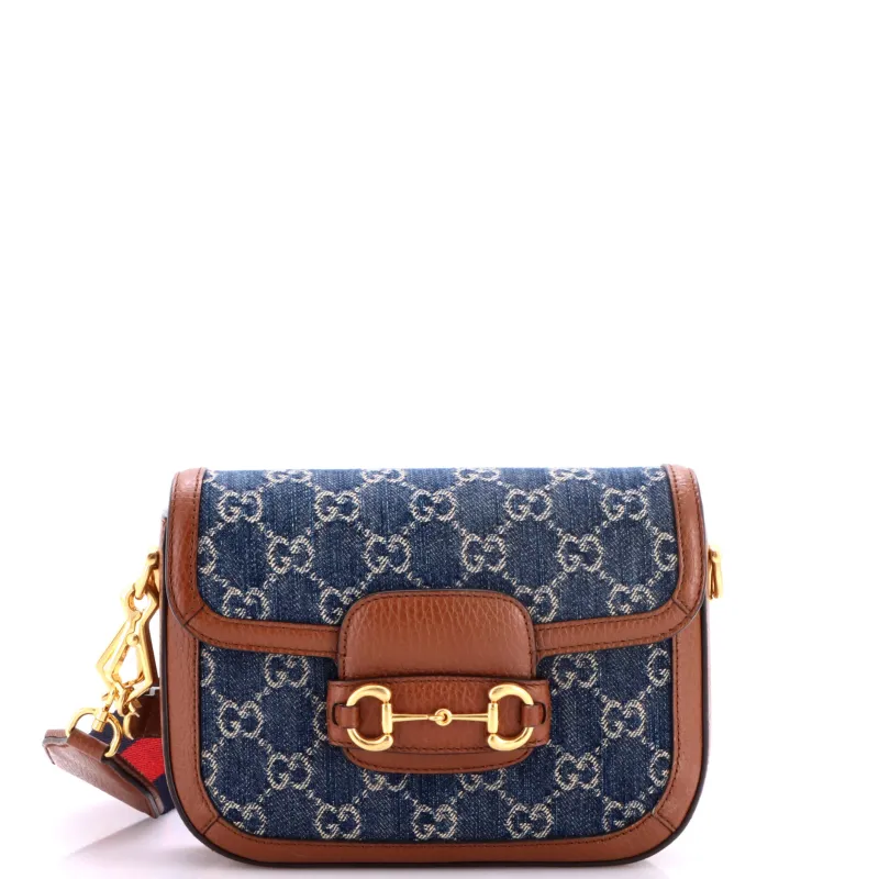Horsebit 1955 Shoulder Bag GG Denim Mini made by Gucci