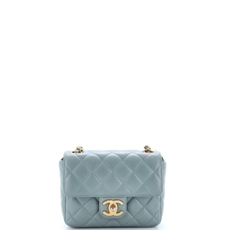 Casino Royale Charms Square Flap Bag Quilted Lambskin with Enamel Mini made by Chanel