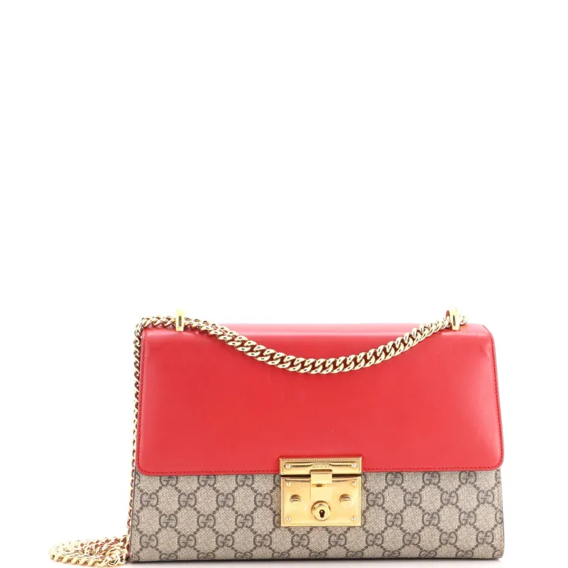 Padlock Shoulder Bag GG Coated Canvas and Leather Medium made by Gucci