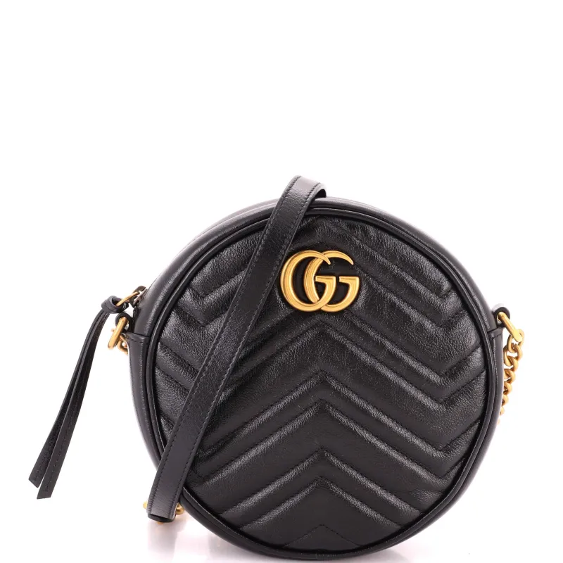 GG Marmont Round Shoulder Bag Matelasse Leather Mini made by Gucci