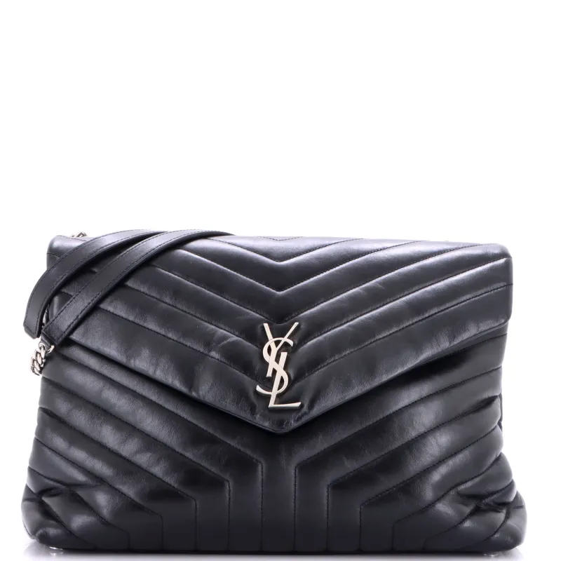 Loulou Shoulder Bag Matelasse Chevron Leather Large made by Yves Saint Laurent
