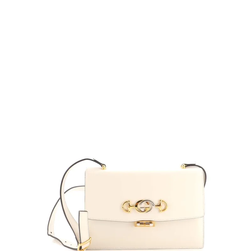 Zumi Flap Shoulder Bag Leather Small made by Gucci