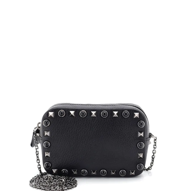 Rolling Rockstud Camera Crossbody Bag Leather with Cabochons made by Valentino Garavani