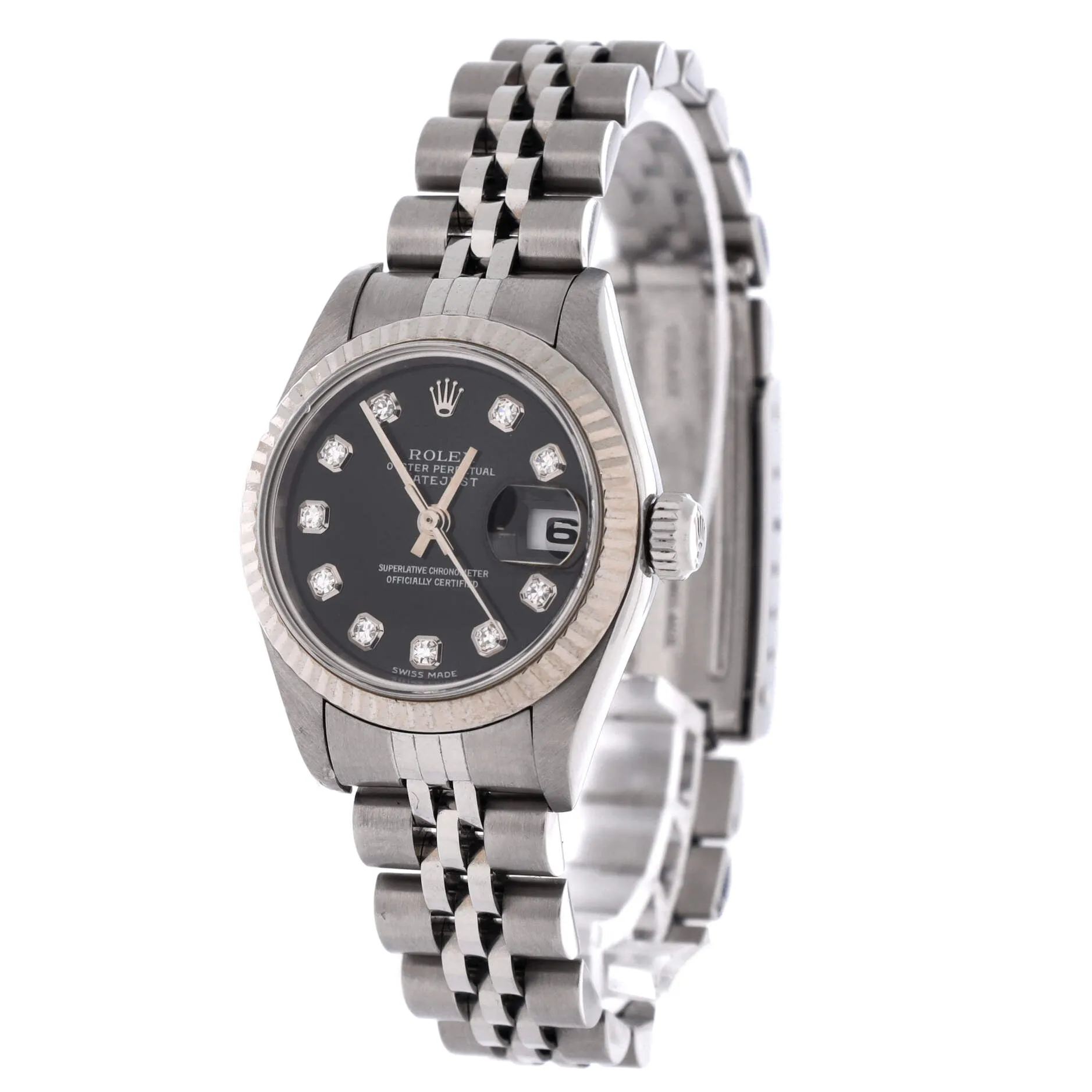 Oyster Perpetual Datejust Automatic Watch Stainless Steel and White Gold with Diamond Markers 26 sold by Zulily product image thumbnail 2