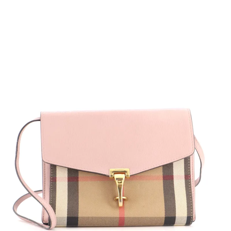 Macken Crossbody Bag Leather and House Check Canvas Small made by Burberry