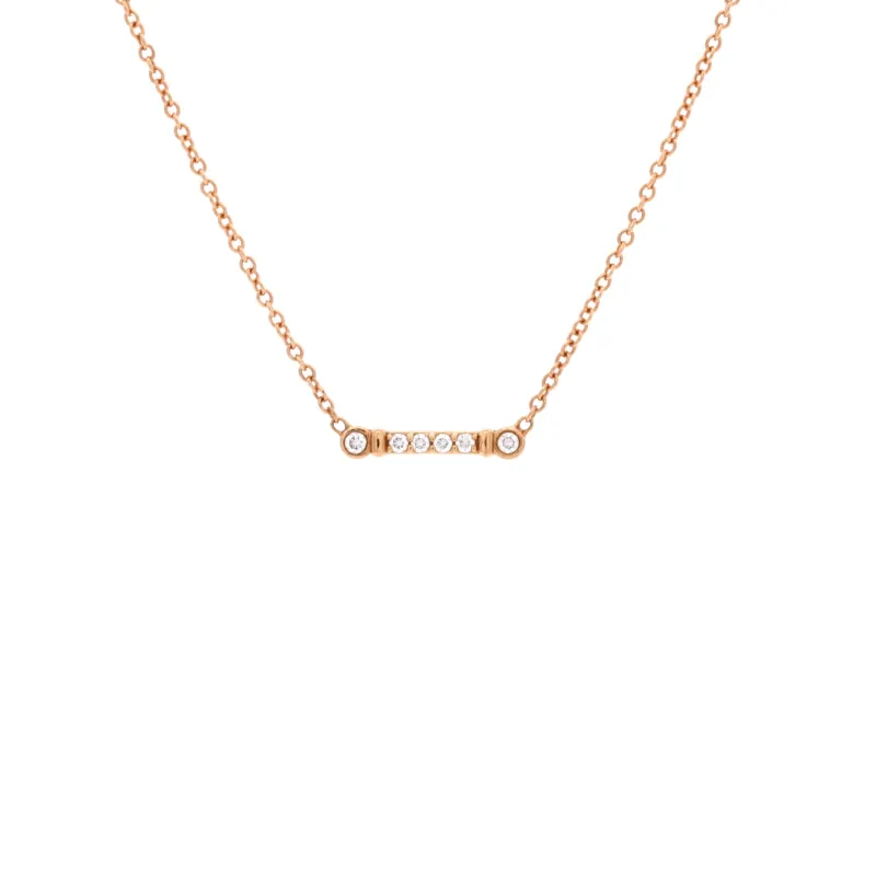 Fleur de Lis Key Bar Pendant Necklace 18K Rose Gold and Diamonds made by Tiffany & Co.