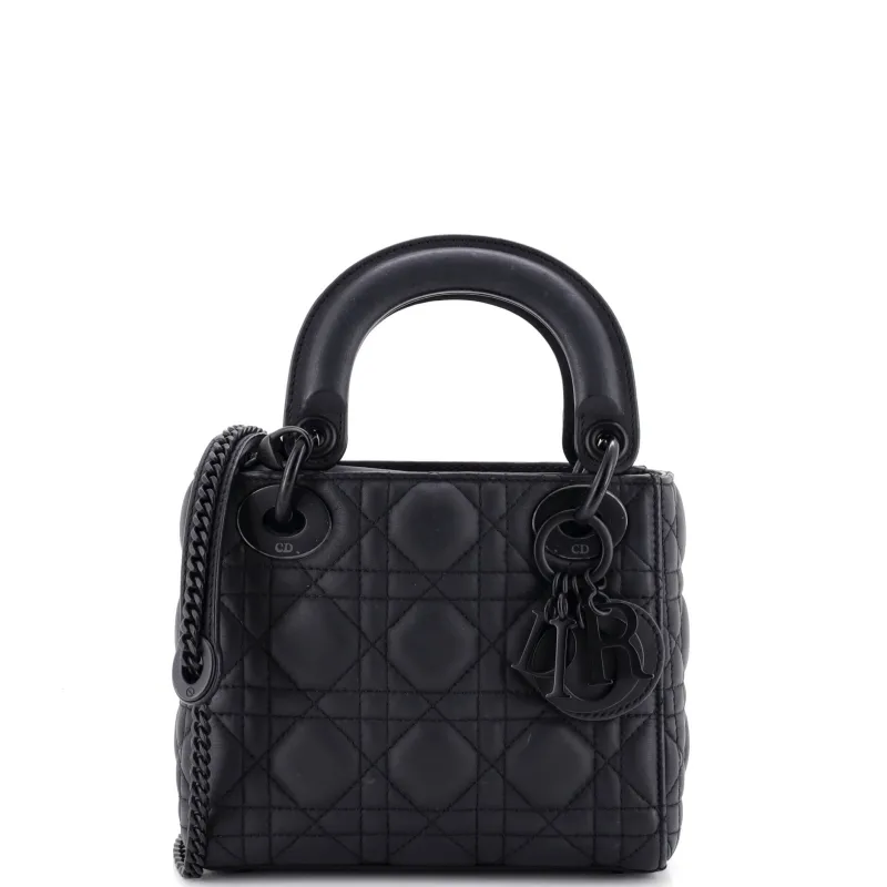 Ultra Matte Lady Dior Chain Bag Cannage Quilt Calfskin Mini made by Dior