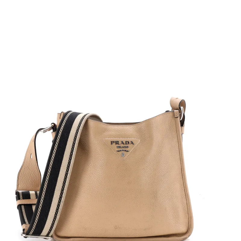 Logo Strap Crossbody Bag Vitello Daino Medium made by Prada