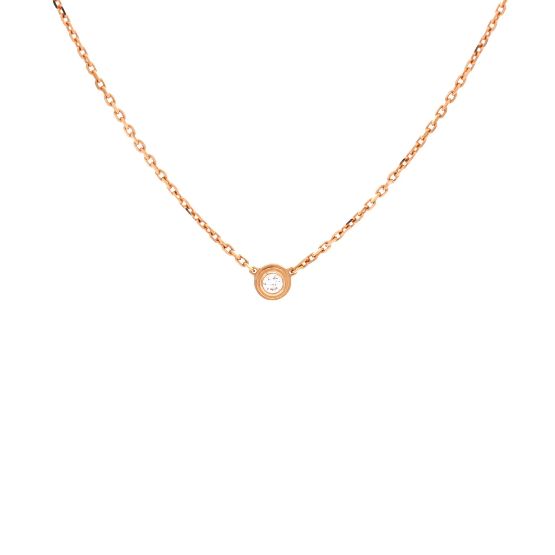 Cartier D'Amour Pendant Necklace 18K Rose Gold with Diamond XS sold by Zulily