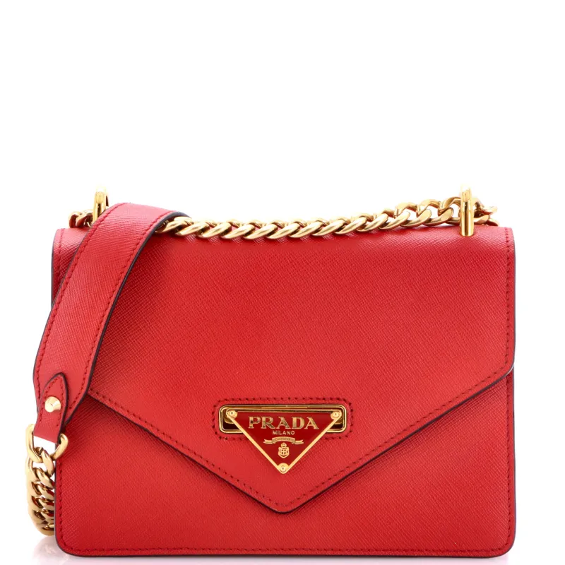 Envelope Flap Chain Shoulder bag Saffiano Leather Small made by Prada
