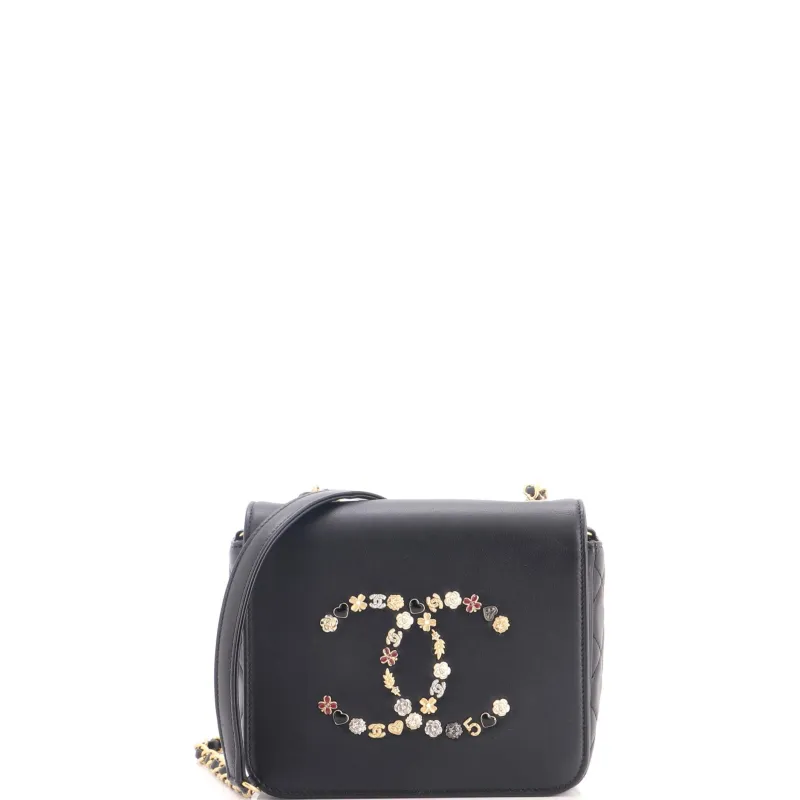 Giant Crystal CC Flap Bag Lambskin Mini made by Chanel