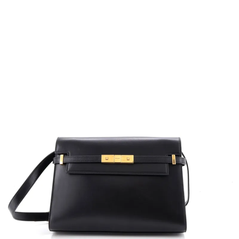 Manhattan Shoulder Bag Leather Medium made by Yves Saint Laurent
